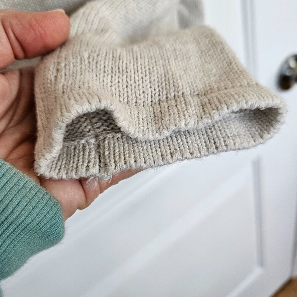 Cotton by Autumn Cashmere Women's Heathered Cream/grey pullover sweater, Large - Picture 9 of 10